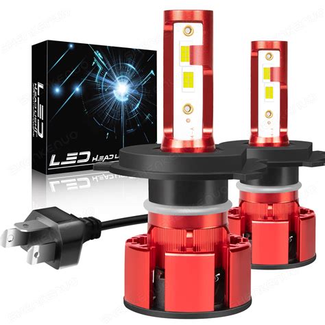 Pair H4 9003 HB2 LED Headlight Bulbs Kit High Low Beam Super Bright ...