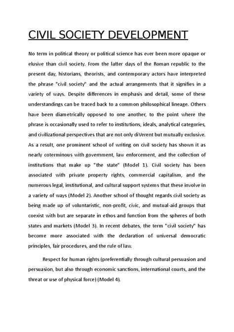 Civil Society Development - CIVIL SOCIETY DEVELOPMENT No term in ...