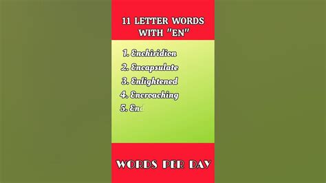 11 letter words starting with "EN" #englishlearners #englishlearning # ...