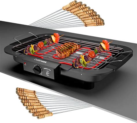 HOTBERG Hot Berg 2-In-1 Electric & Non Electric Barbeque Grill 6 Wooden ...