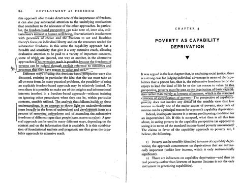 Amartya Sen-Poverty and Capability Deprivation - Indian Economy 2 - Studocu