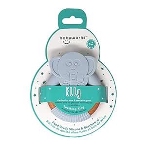 Buy Baby Works Silicone & Beechwood Teething Ring | 100% BPA Free & Non ...