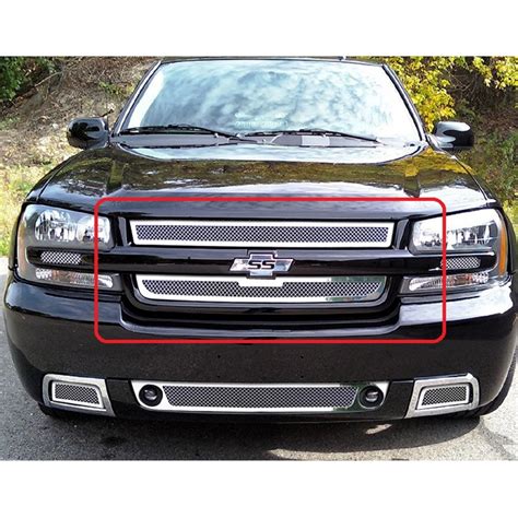 APS 2006-2009 Chevy Trailblazer SS Mesh Grille, Stainless-Steel 1.8mm, Chrome Plated with ...