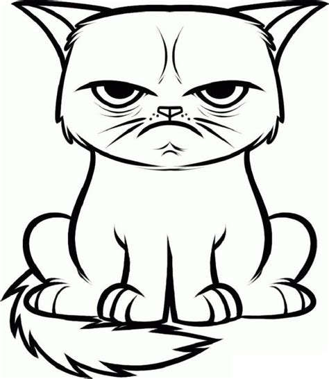 cat cartoon outline