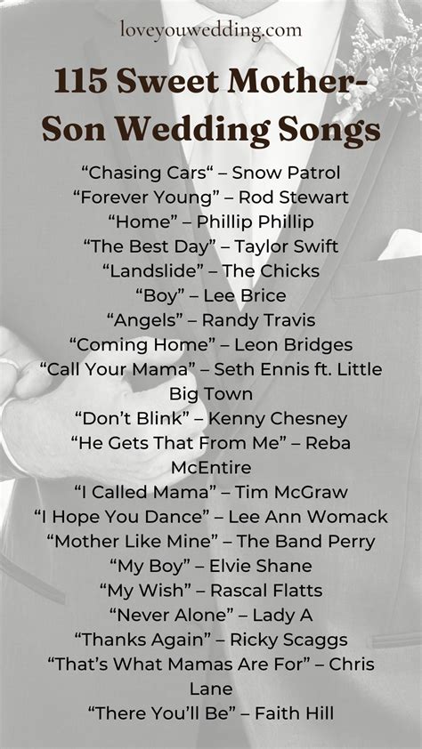 115 best mother and son wedding songs for your playlist – Artofit