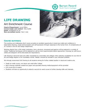 Fillable Online barton-peveril ac LIFE DRAWING - Barton Peveril Sixth ...
