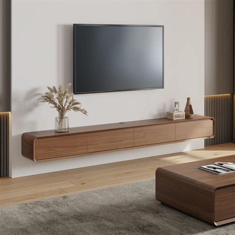 POVISON DONICY Fully-Assembled Minimalist Floating TV Stand, Modern ...