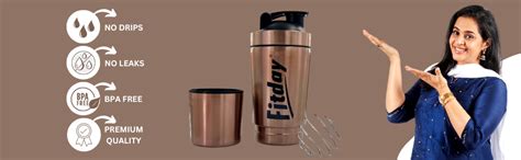 FITDAY Protein Copper Coated Shaker | Stylish Protein Shaker Bottle ...