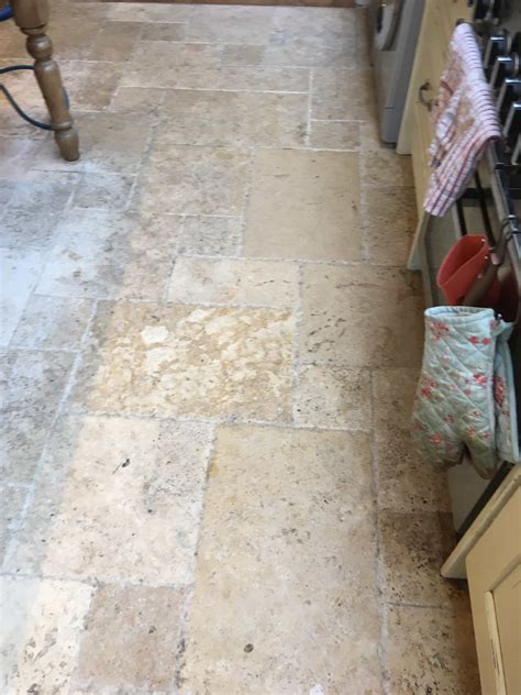 Deep Cleaning & Sealing a Travertine Kitchen Floor in Shepperton ...