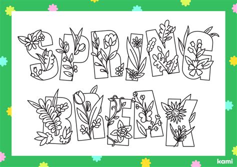 Spring Break Coloring Pages [2025]