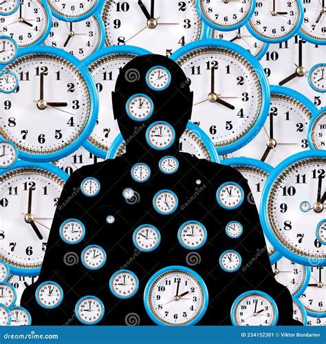 The Outline of the Black Figure of a Seated Person Inside Which Clock ...