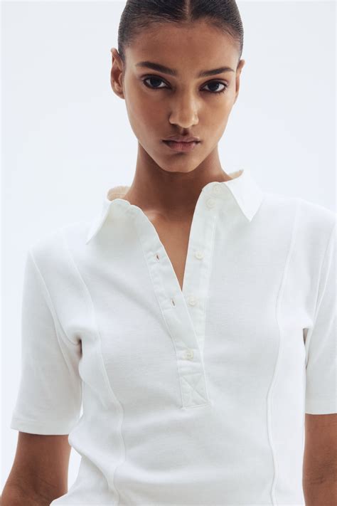 Collared top - White - Ladies | H&M IN