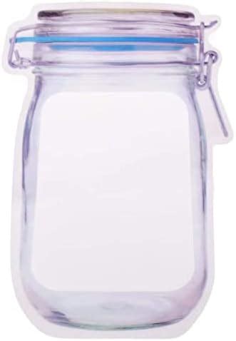 Buy Craftz Reusable Airtight Seal Plastic Food Storage Mason Jar Zipper ...