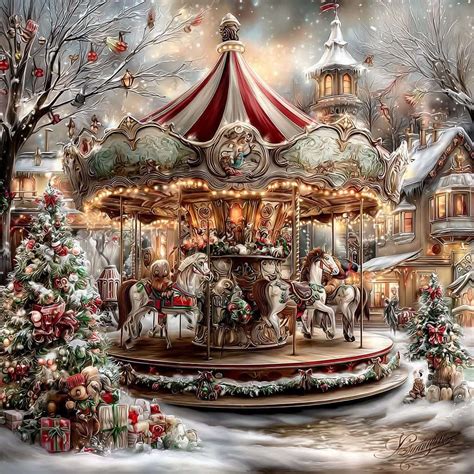 Christmas carousel - online puzzle