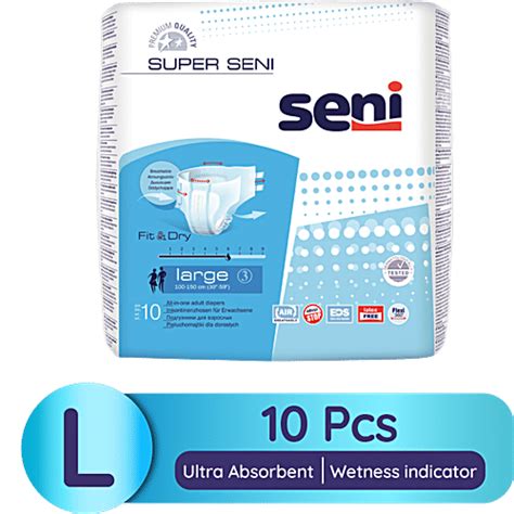 Buy Seni Super Breathable Adult Diapers Large 10 Pcs Online At Best ...