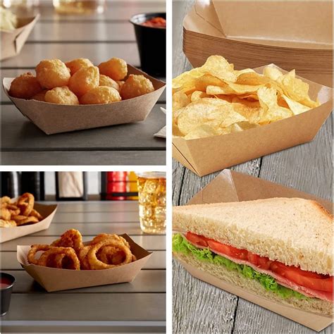 Paper Food Trays Brown Kraft Paper Box Disposable Compostable Food ...