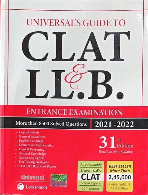Buy Universal Guide CLAT & LLB Entrance Examination 31st Edition 2021 ...