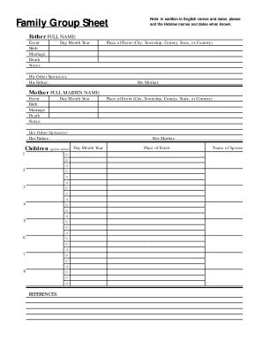 Fillable Online genealogy kremer co Pedigree Chart-Family Group Sht ...
