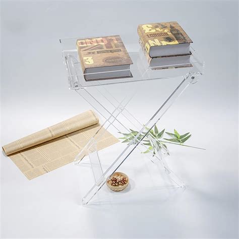 Buy Transparent Folding Table Tray, 19 Inch Acrylic Folding TV Tray ...