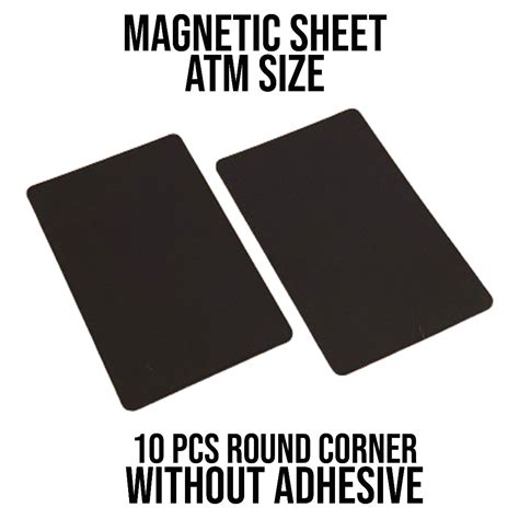 10pcs Magnetic Sheet ATM Size with Adhesive & Non- Adhesive (86mm x ...