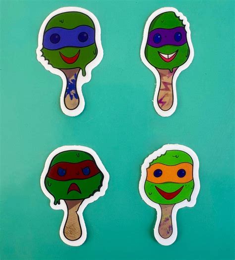 Teenage Mutant Ninja Turtle Melting Popsicle Stickers - Etsy