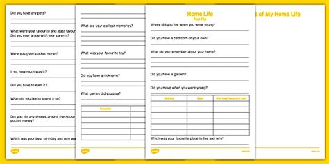 Elderly Care Life History Book Home Life Fact File