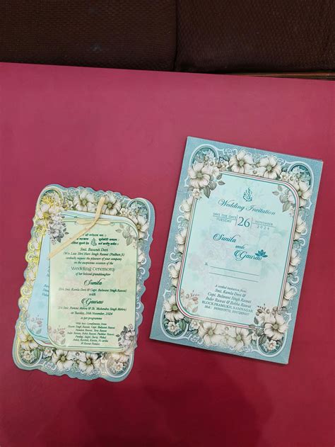 KLB545 Floral Design Semi Box Paper Wedding Card – Kalash Cards