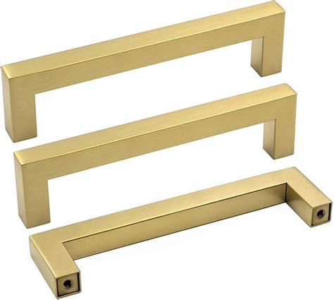 goldenwarm Brass Kitchen Cabinet Handles Modern Drawer Pulls ...