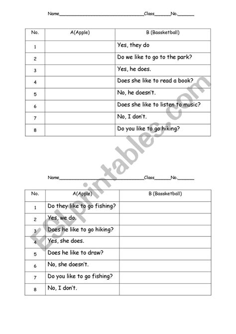 Hobbies Worksheet 的图像结果