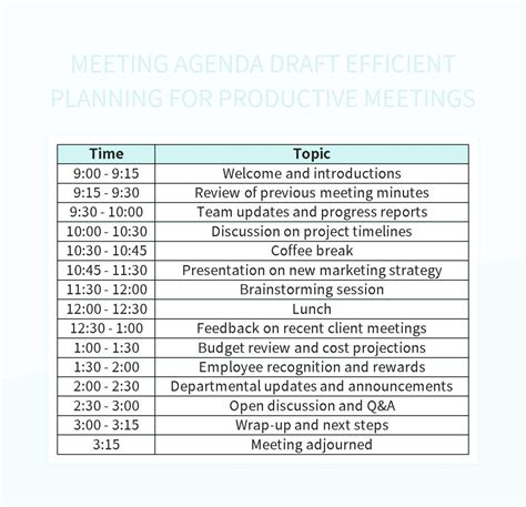 Free Productive Meetings Templates For Google Sheets And Microsoft Excel - Slidesdocs