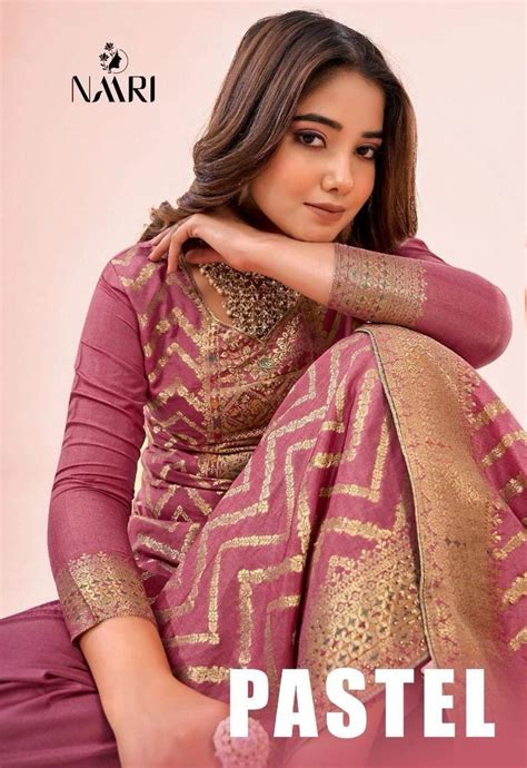 Naari Pastel Maslin Designer Jacquard Salwar Kameez Collection