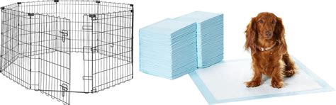 AmazonBasics Foldable Metal Pet Dog Exercise Fence Pen with Gate - 60 x ...