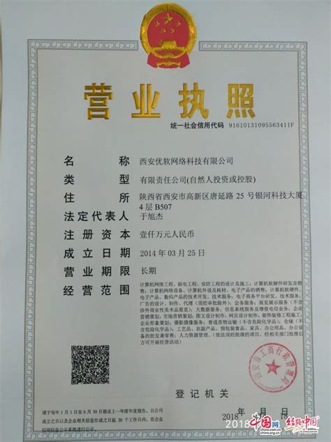 西安市首张全程电子化变更营业执照在西安高新区诞生 - 丝路中国 - 中国网