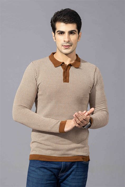 Brown Premium Flat Knit Polo T-Shirt – Gritstones
