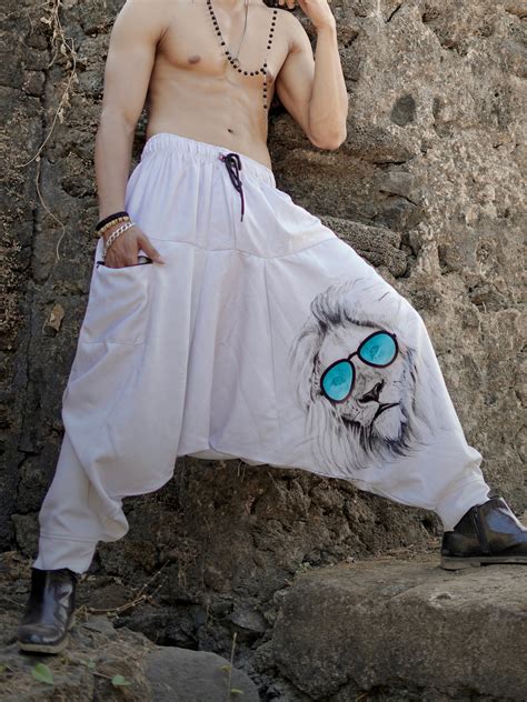 Men's Lion King Print Baggy Aladdin Harem Pants For Travel Dance Yoga ...