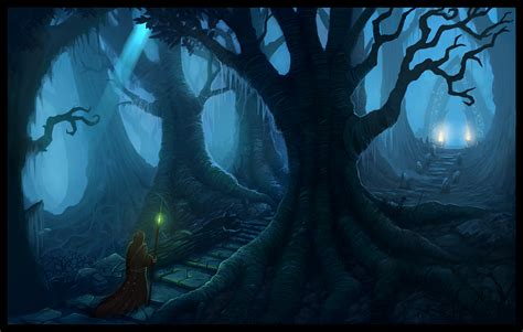 dark forest illustration
