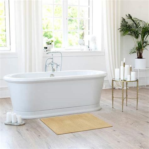 Honeybloom Yellow Braided Cotton Bath Rug, 17x24