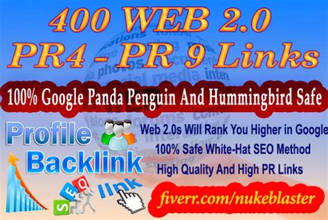 Create 400 seo web 2,0 pr 9 to 4 links by Nukeblaster | Fiverr