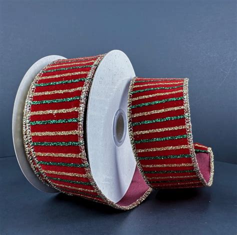 Stripe Red And Silver Ribbons