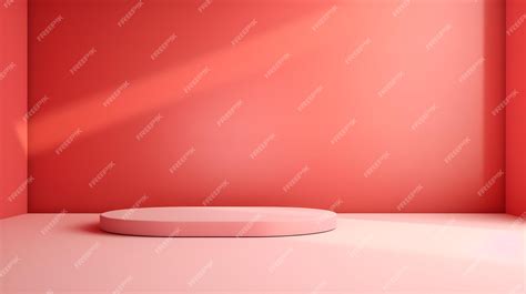 Premium Photo | Minimal Studio Background in light red Colors
