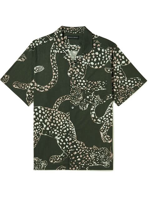 Desmond & Dempsey - Cuban Camp-Collar Printed Cotton Pyjama Shirt ...