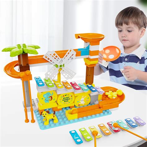 Buy JIXIn 2in1 Marble Run Building Blocks Compatible with Lego DUPLO ...