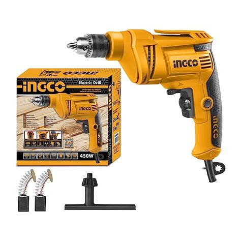 INGCO Corded Electric Drill, 450W| 0-4300rpm | 6.5mm | Variable Speed ...