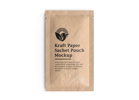 Premium PSD | Kraft Paper Sachet Pouch Package Mockup