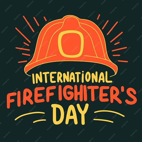 Premium Vector | International Firefighters Day text banner Hand drawn vector art