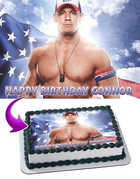 John Cena WWE Edible Cake Image Topper Personalized Birthday Party 1/4 ...