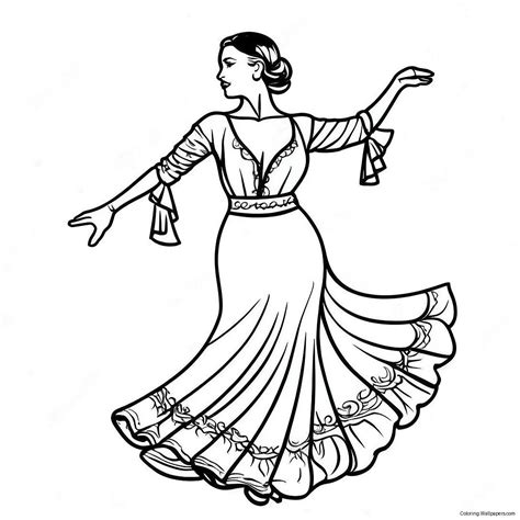 Flamenco Dancer Coloring Page Printable