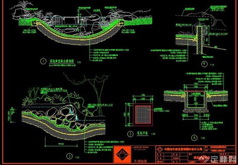 某室外溪流自然水景设计CAD图纸