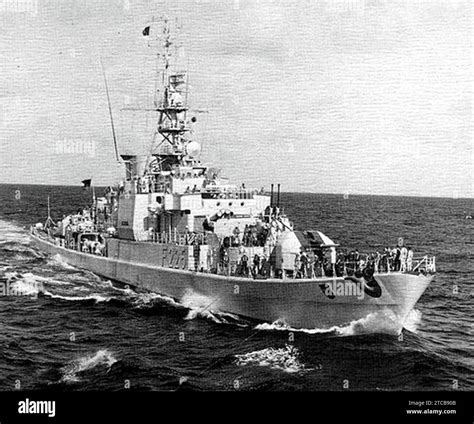 West German frigate Braunschweig (F225) underway at sea in 1972 Stock ...