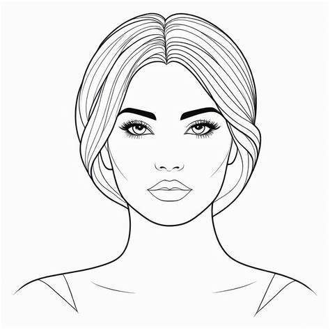 Premium Vector | Beauty woman face outline vector